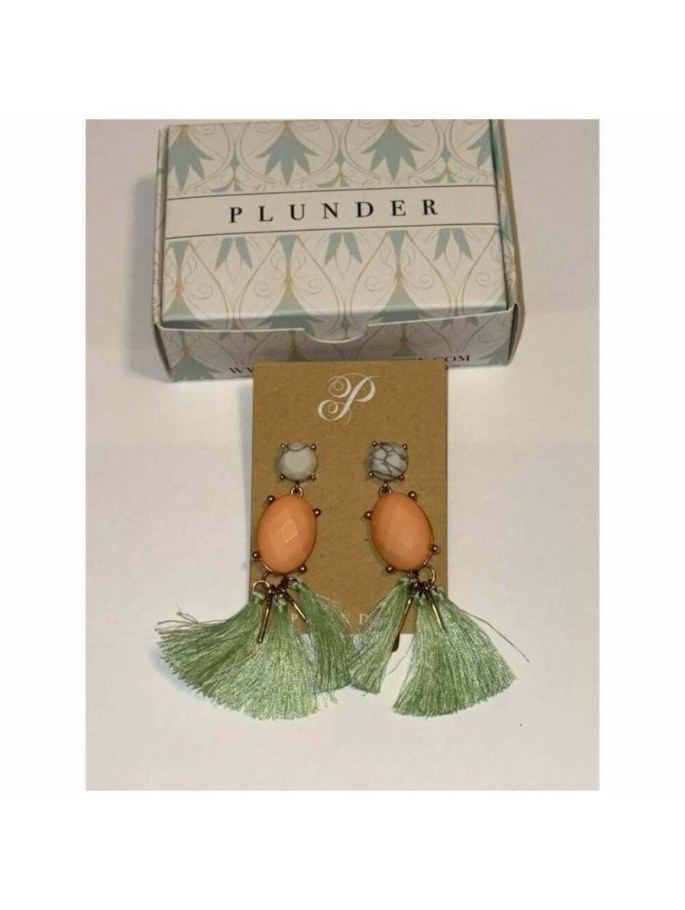 NEW! Plunder Designs Earrings! Coral and mint pierced earrings!